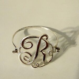 Silver Monogram 'RB' Cuff Bracelet - Women's Jewelry